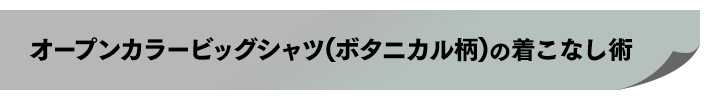 オープンカラービッグシャツ(ボタニカル柄)の着こなし術