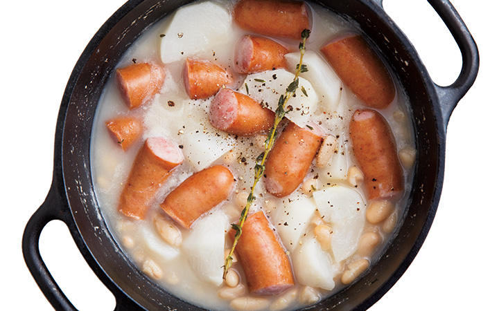 ソーセージと白インゲン豆の煮込み