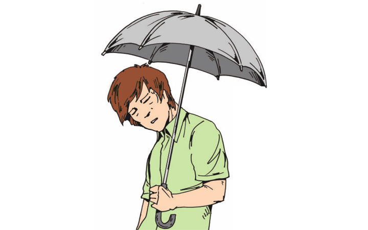 雨の日は髪の毛が１割重くなる