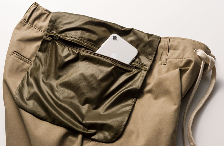 袋部は薄手のリップストップナイロン