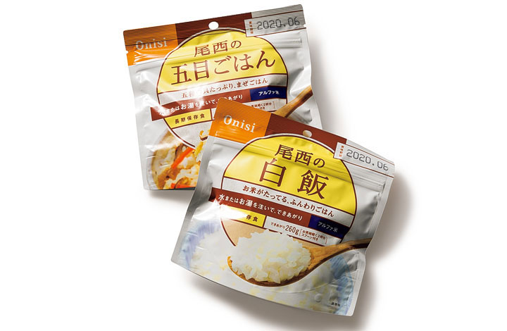 尾西食品 尾西の五目ごはん、尾西の白飯