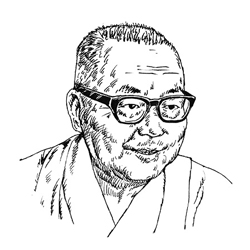 井伏鱒二さん　イラスト画