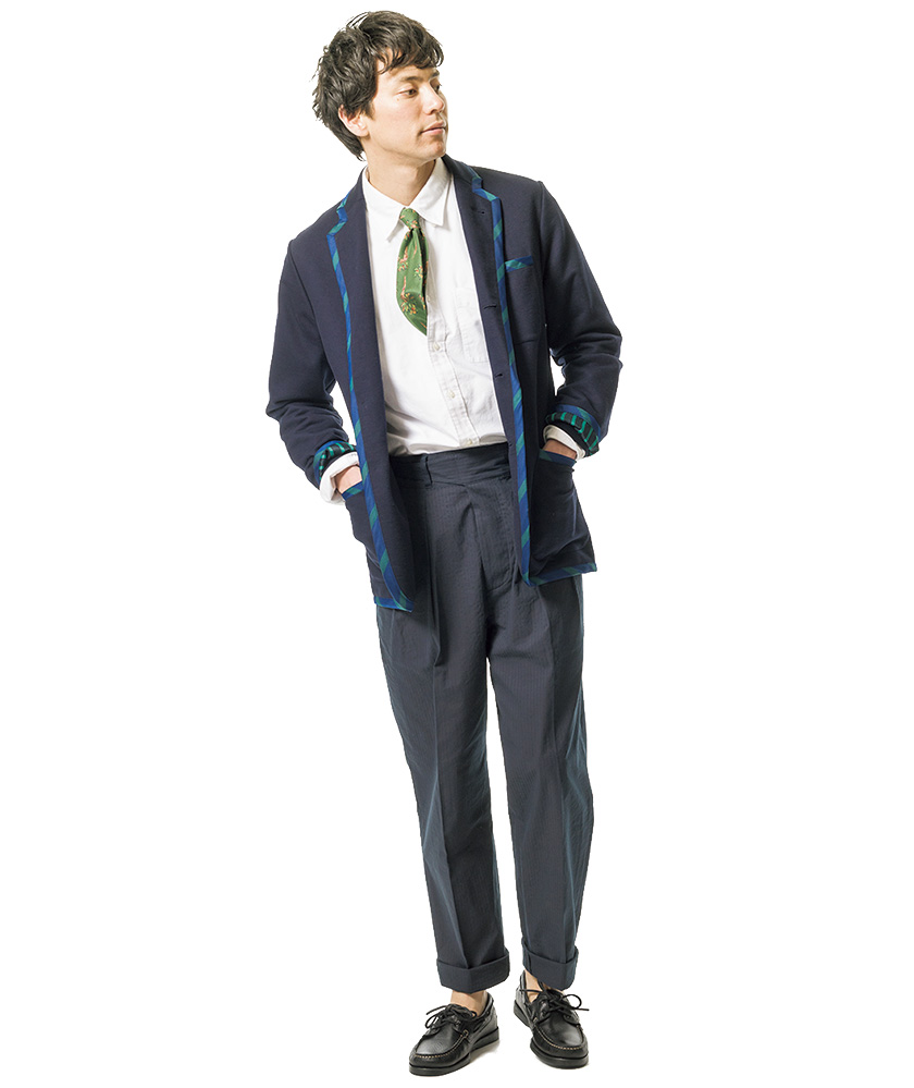 ROWING BLAZERS×BEAMS PLUS　ローイング ブレザーズ×ビームス プラスのスウェットブレザー×BDシャツ