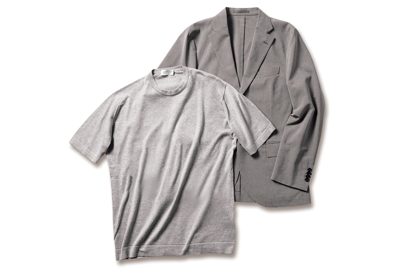 JOHN SMEDLEY　ジョン スメドレー　グレーニットＴシャツ