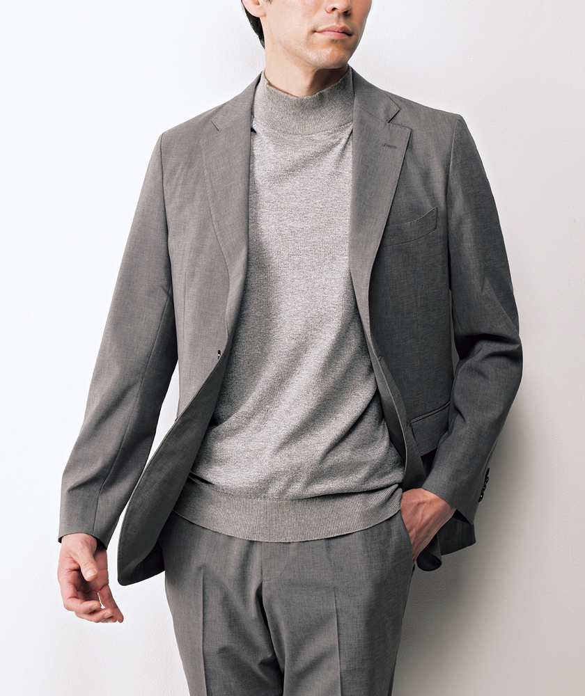 JOHN SMEDLEY／ジョン スメドレー　グレーモックネックＴシャツ