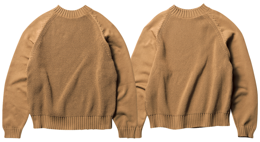 MUJI Labo DOUBLE FRONT KNIT ムジラボ 前でも後ろでも着れるミドルゲージクルーネックセーター