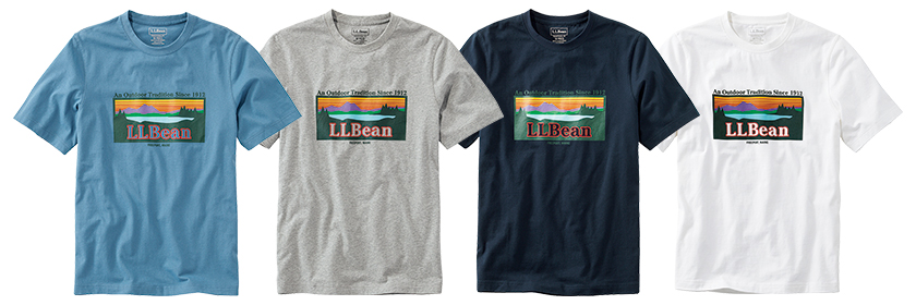 L.L.Bean エルエルビーン ジャパン・フィット　グラフィック・ケアフリー・アンシュリンカブル・Tシャツ