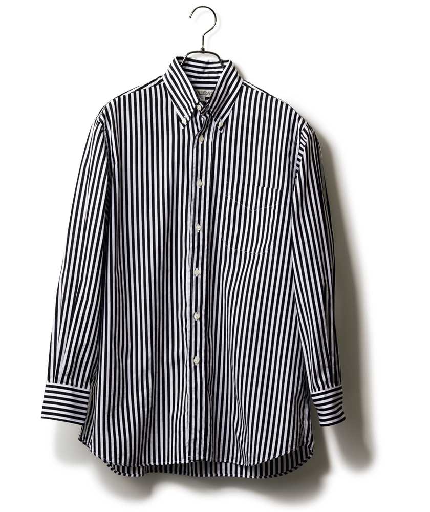 INDIVIDUALIZED SHIRTS インディビジュアライズド シャツ バーバーストライプオーバーサイズドBDシャツ