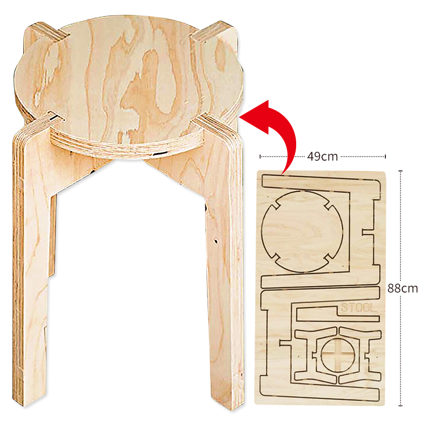 ReHOPE リホープのプラモ家具3×6スツール