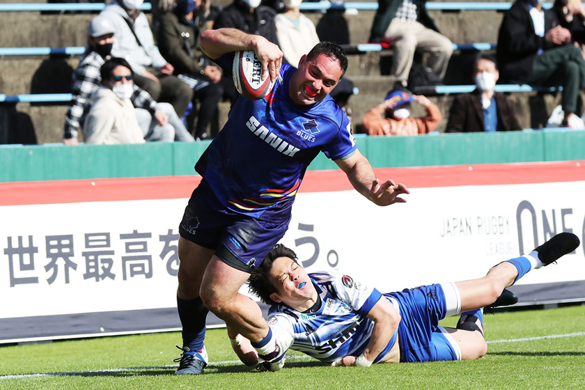 2015年ラグビーW杯南アフリカ戦の決勝トライでおなじみ宗像サニックスブルースWTBカーン・ヘスケス選手