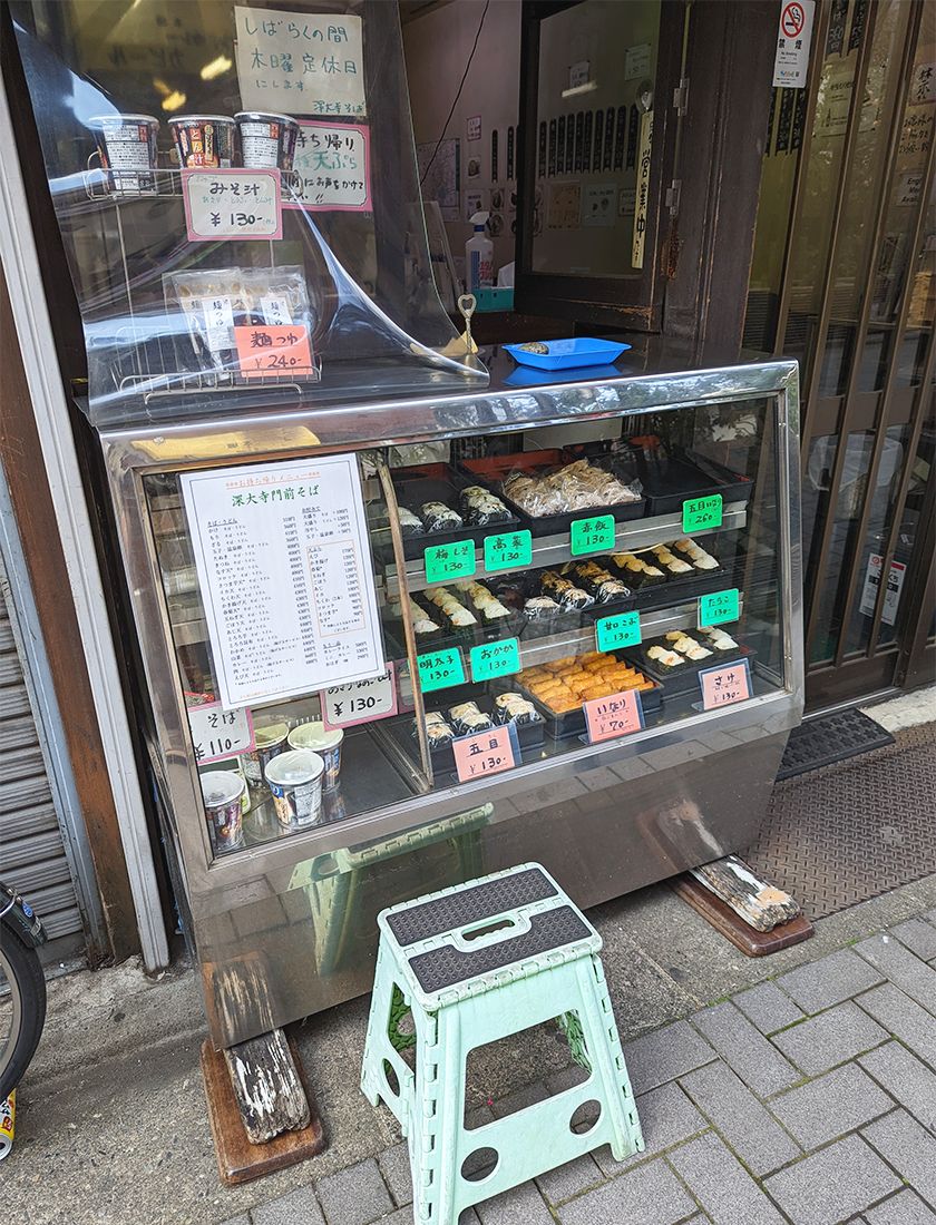 深大寺門前そばの店頭