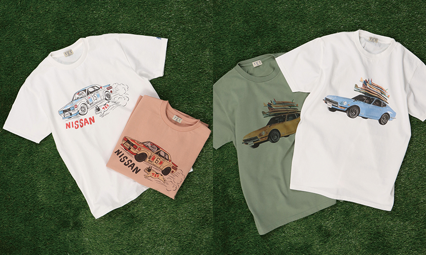 The Endless Summer × NISSANのGTR VINTAGE COMIC T-SHIRTとFAIRLADY-Z SURFCAR T-SHIRT