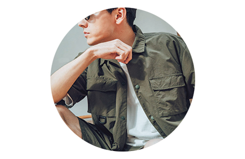 バーラップアウトフィッター×アーバンリサーチ ドアーズのサプレックス ナイロン シャツ