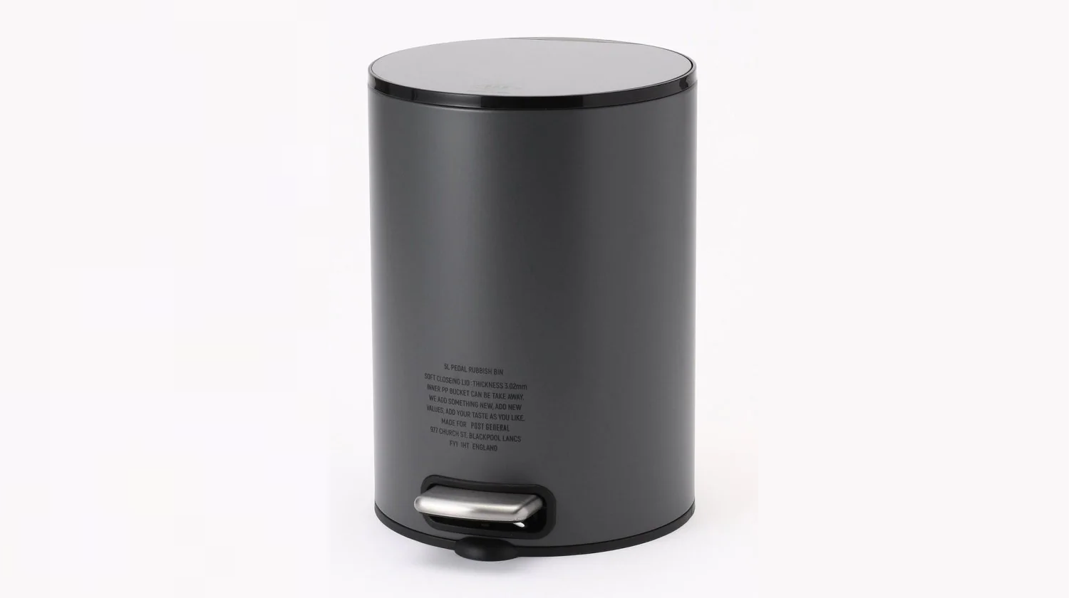 POST GENERAL/PEDAL RUBBISH BIN 5L