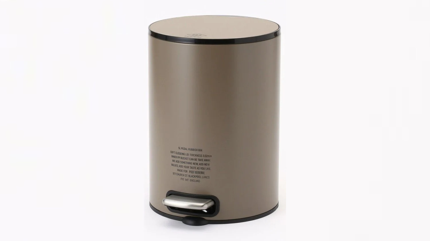 POST GENERAL/PEDAL RUBBISH BIN 5L