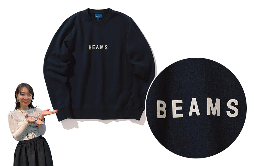 ビームスの「BEAMS」クルーネックスウェットシャツ