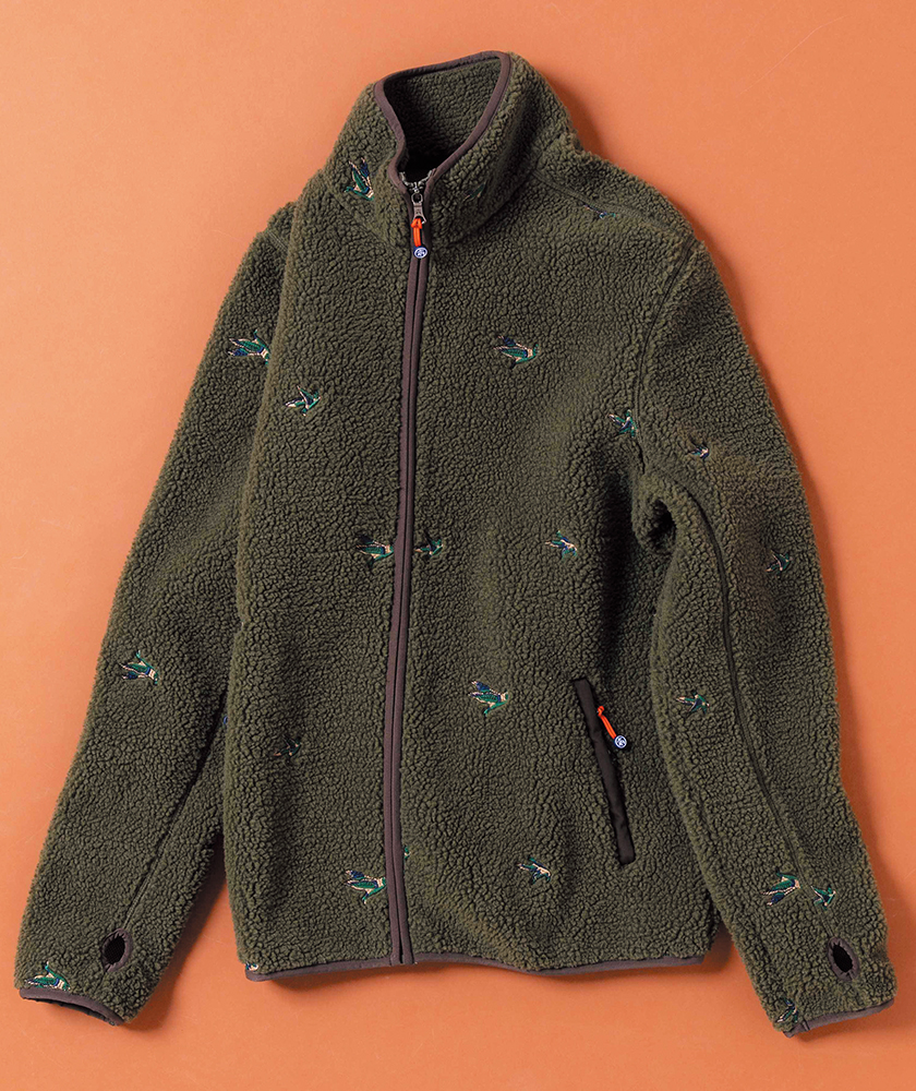 BROOKS BROTHERS ブルックス ブラザーズのテディフリース ダックエンブロイダリー フルジップジャケット KNT TEDDY FLEECE DUCK EMB FULL ZIP