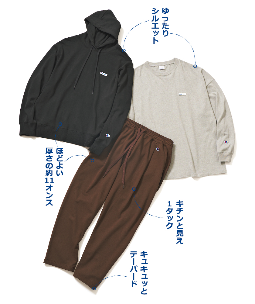 Champion チャンピオンのコットンコーデュラ スウェット カットソー