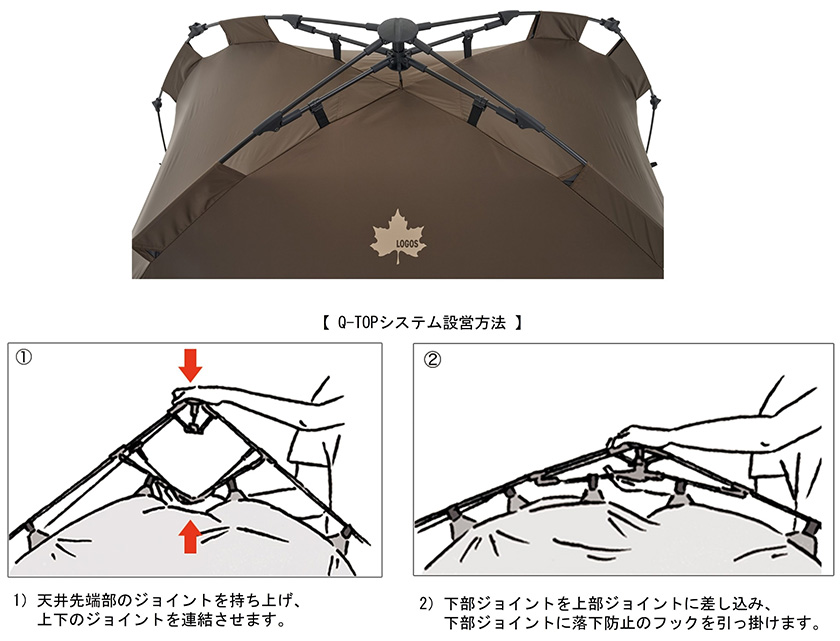 ロゴスのトラッドキャンバス ソーラー Q-TOP フルシェード