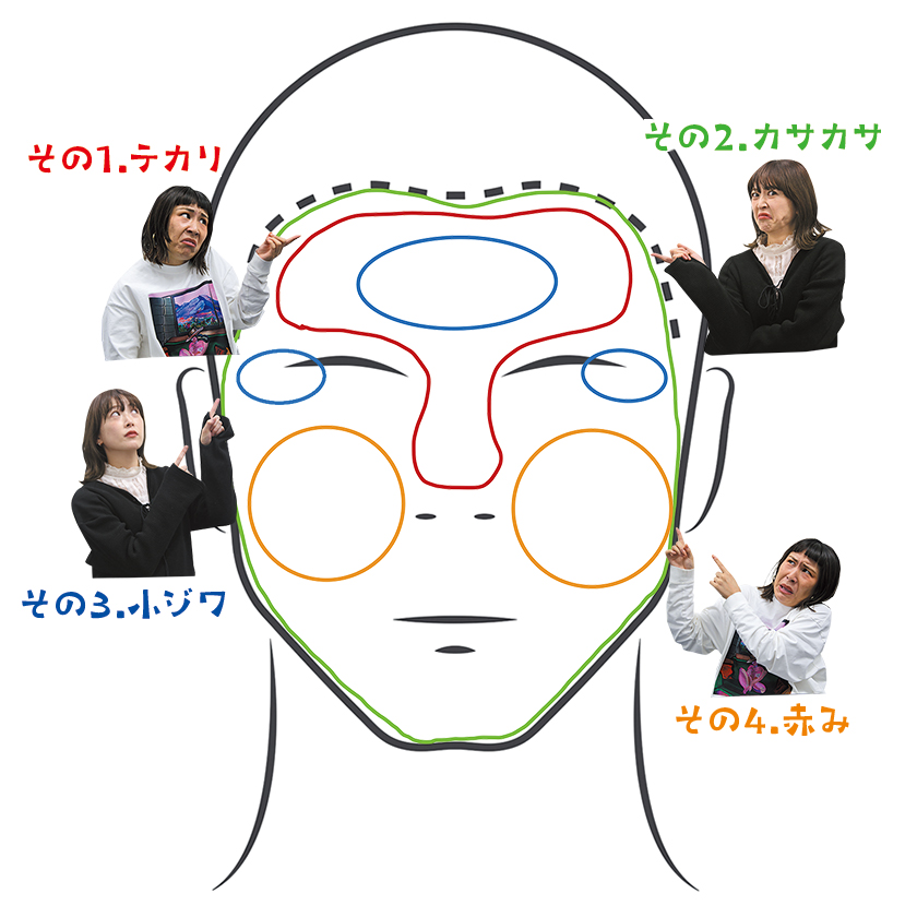 肌トラブル分布図