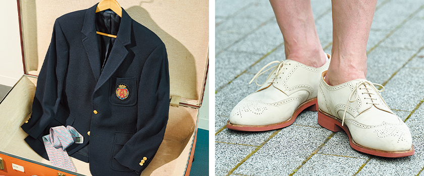 Brooks Brothers ブルックス ブラザーズのUSA製ブレザーとJ.M. WESTON×MAISON KITSUNE ジェイエムウエストン×メゾンキツネのダービーシューズ