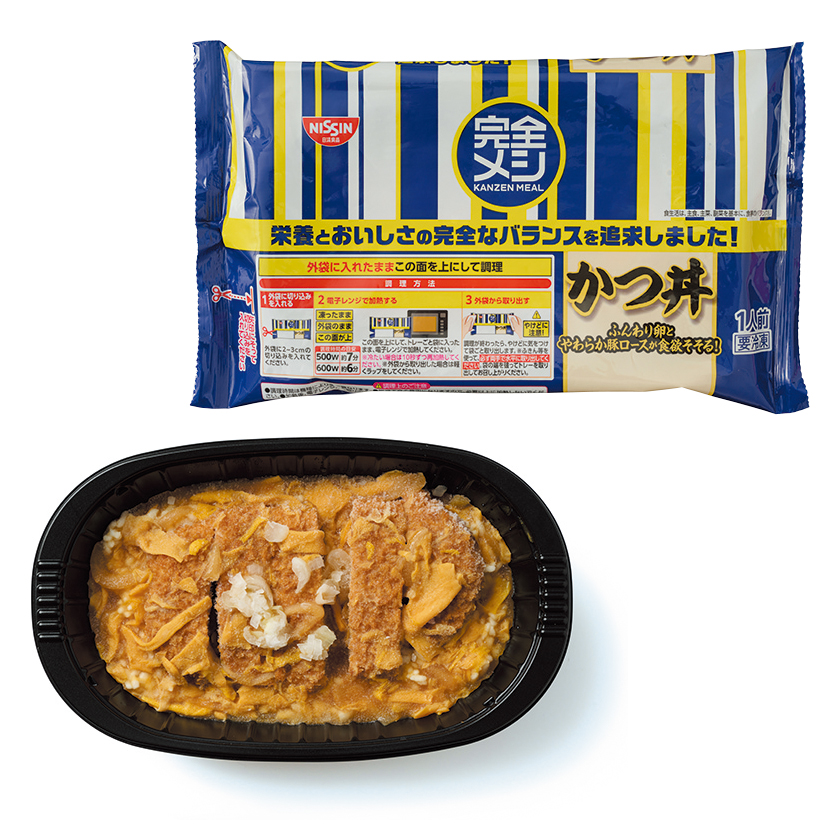 Nissin 日清食品の冷凍 完全メシ かつ丼