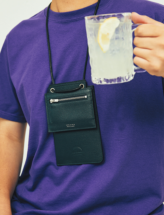 L'arcobaleno ラルコバレーノのSMART DOUBLE SHOULDER WALLET