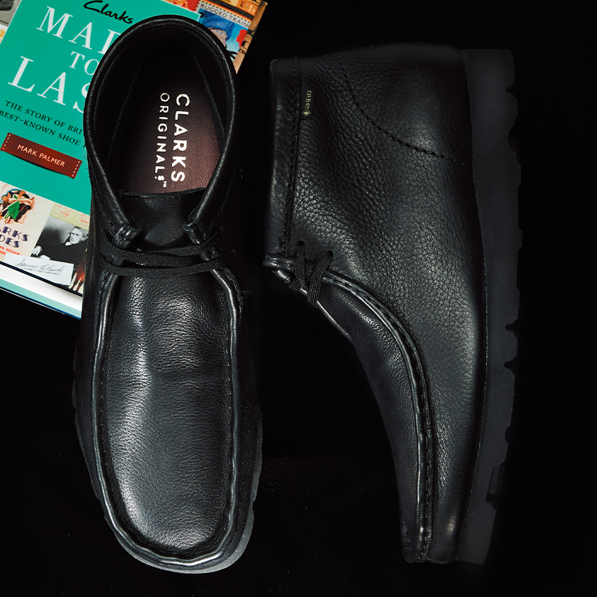 CLARKS ORIGINALS クラークス オリジナルズのワラビーブーツGTX ブラックレザー