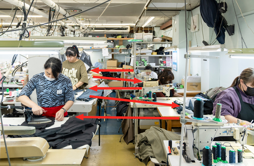 パーツもきれい”のための中間アイロンがカギ