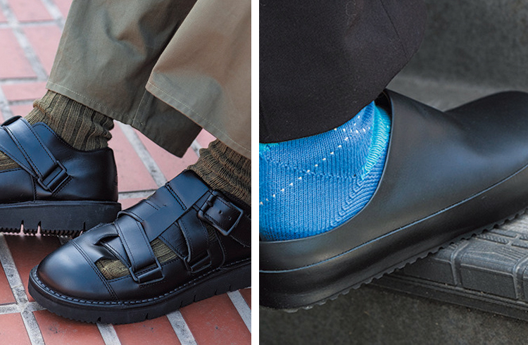 スナップで見る黒サンダル＆ソックス】引き締め役になる低露出型