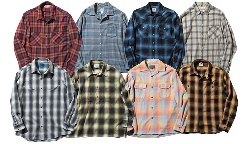 PENDLETON 格好いい オープンカラー オンブレ ネルシャツ チェック 黒 ブラック