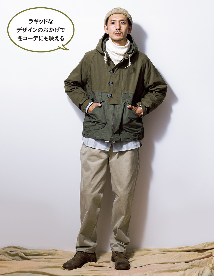 真冬のアウターとしても活躍
