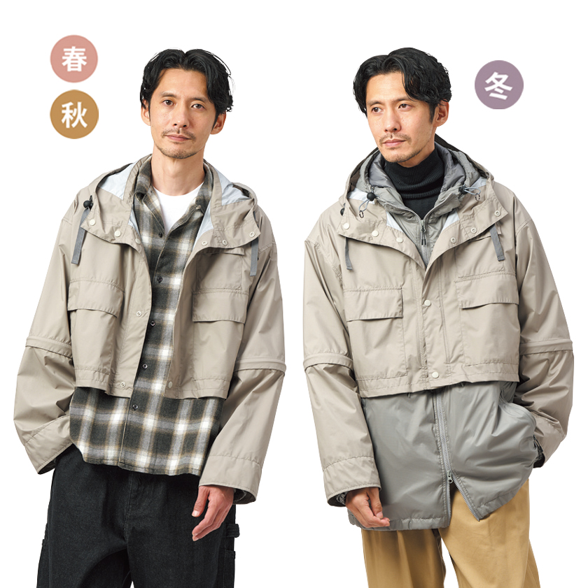 JUGEM　ジュゲム　コンバーチブル インスレーションパーカ