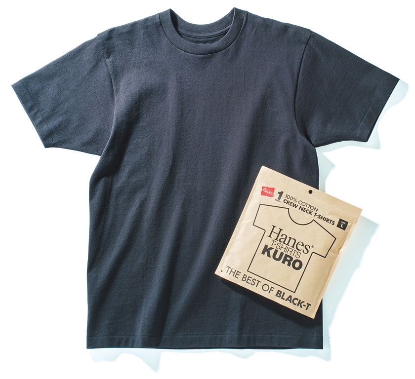 ヘインズのクルーネックTシャツ