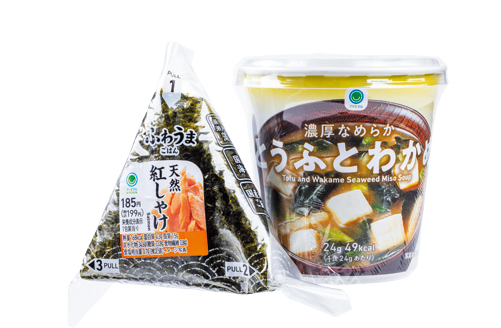 冷やしおにぎり×カップみそ汁