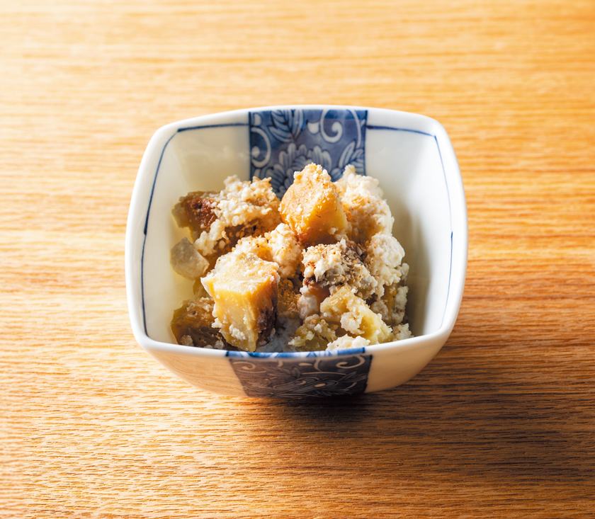 冷やし焼き芋のレモン白和え