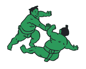 派手押し倒し