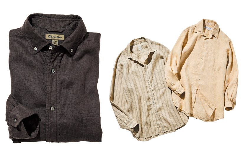 秋服なのに汗対策もできる麻シャツ
