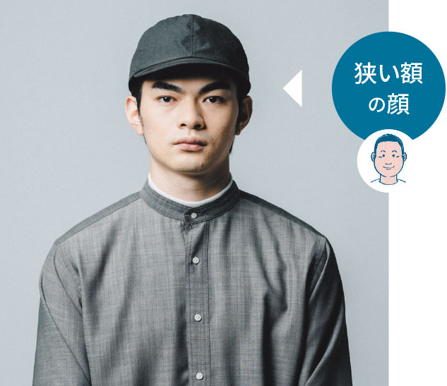 狭い額の顔