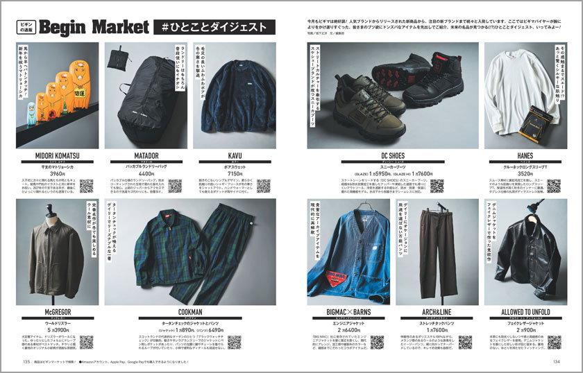 Begin 2025年12月号のBegin Market