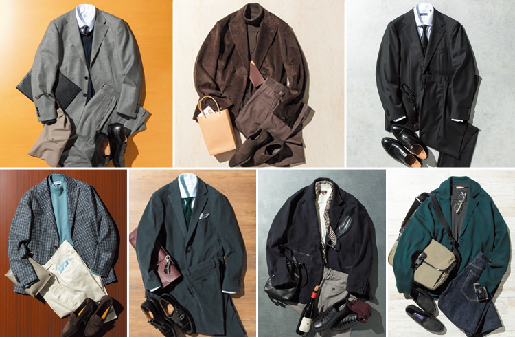 王道コーデのセットアップスタイルは、タックインで一段とスマートに