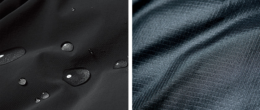 超撥水のストレッチナイロン_風に強いシレー加工済みのナイロンリップストップ