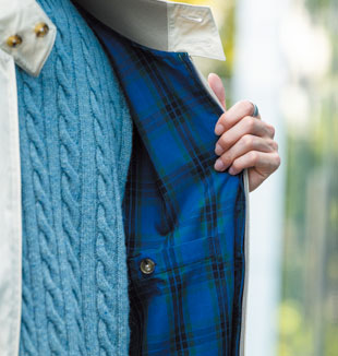 裏地はシックなブラックウォッチ