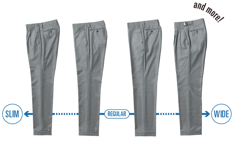 ベーシックから今どきなワイドテーパードまで