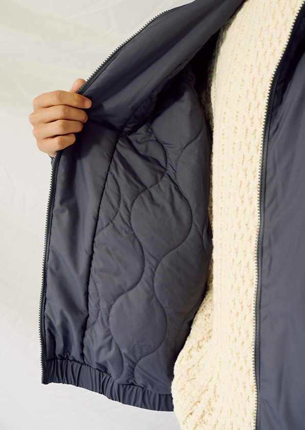 タマネギキルトのなかにプリマロフトを充填