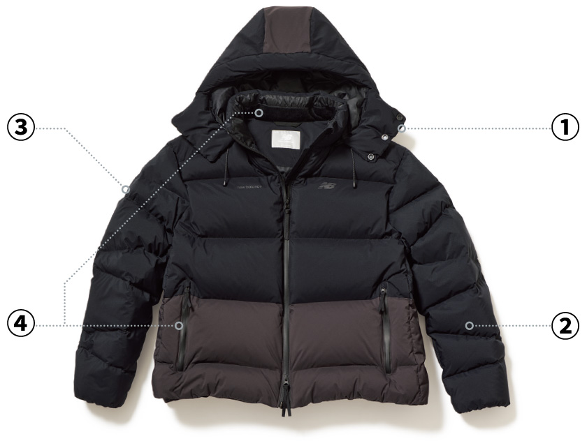 NB GREY エヌビー グレー カラーブロック ダウン ジャケット