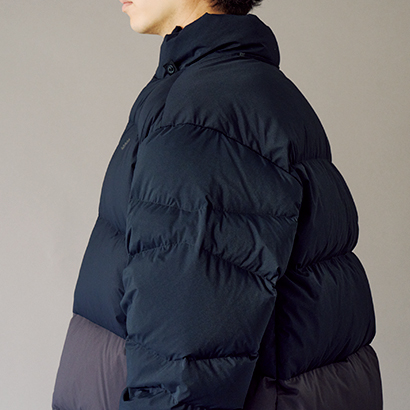 NB GREY エヌビー グレー カラーブロック ダウン ジャケット