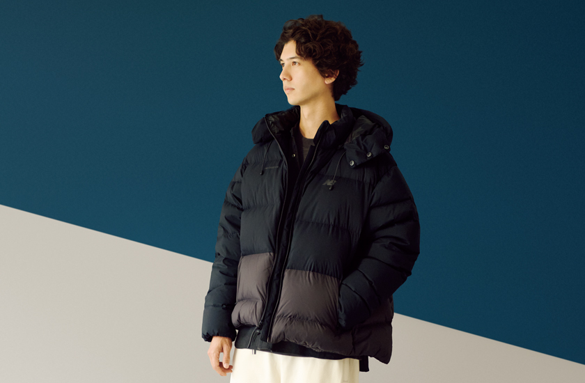 NB GREY エヌビー グレー カラーブロック ダウン ジャケット