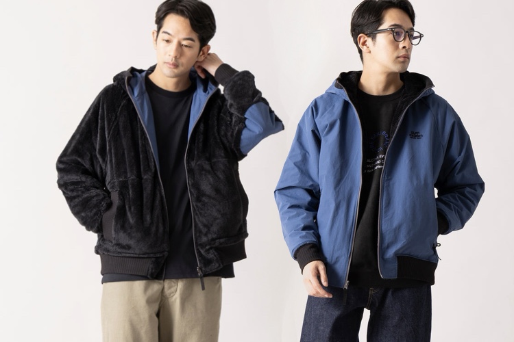 ふわふわ顔とクール顔の二面性】ボア×ナイロンで表情チェンジする