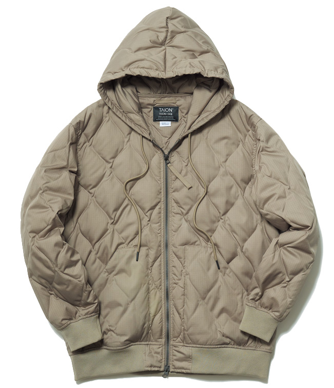 ミリタリーキルト ダブルジップダウンパーカ